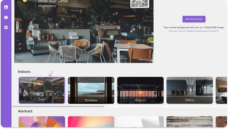 Pick a background image or upload your own
